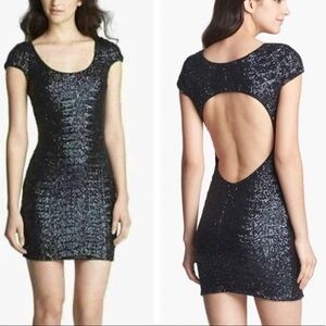 Dress the population sequin open back‎ dress